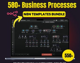 580+ N8N Business Process Templates | Automation Workflows Bundle | No-Code JSON Templates