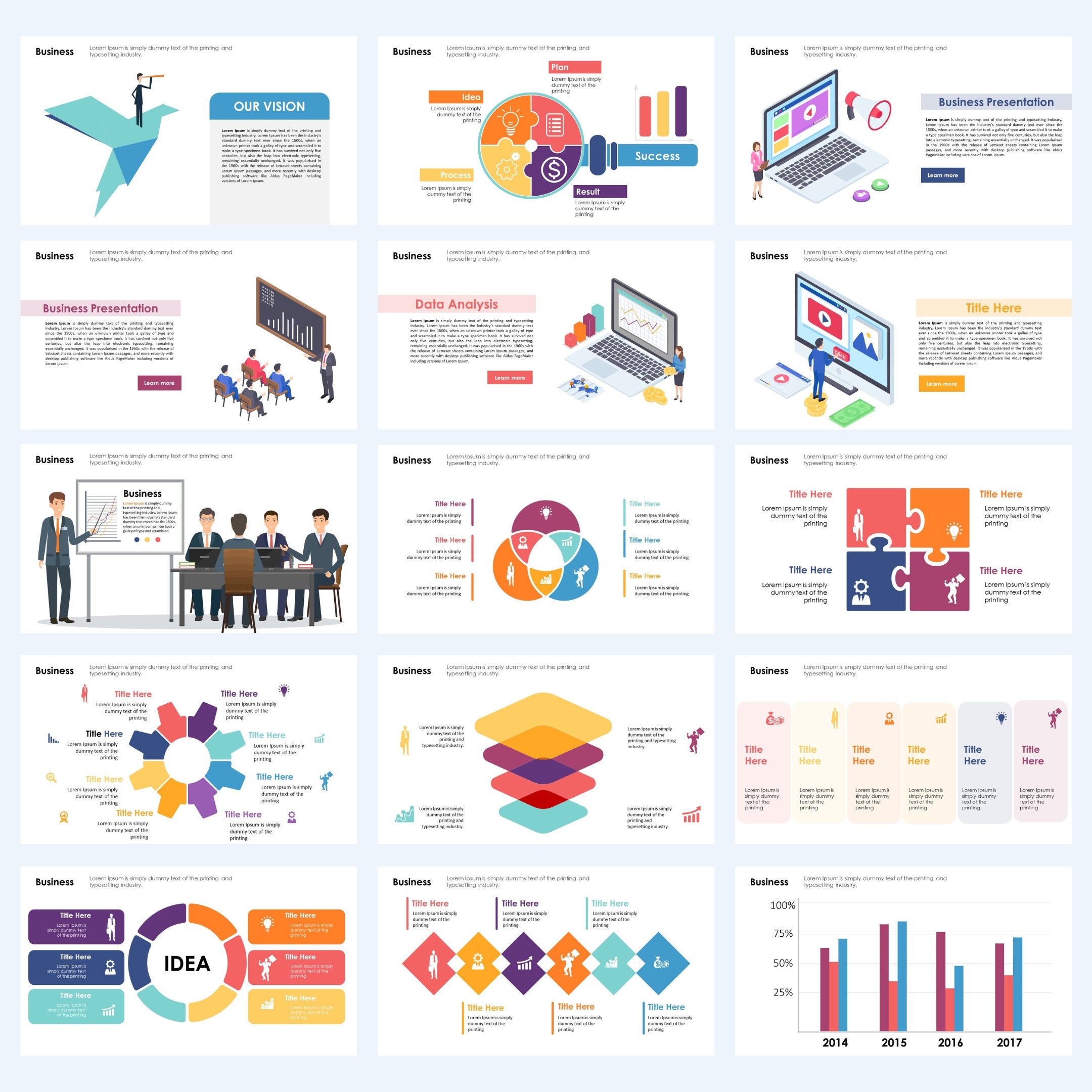 Business Powerpoint Templates | Fully Editable, 100 Slides - Etsy