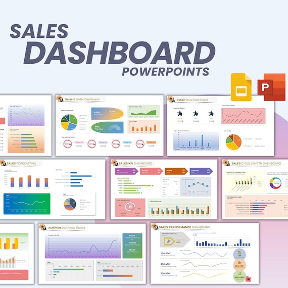 Sales Dashboard Charts | Editable PowerPoint Templates