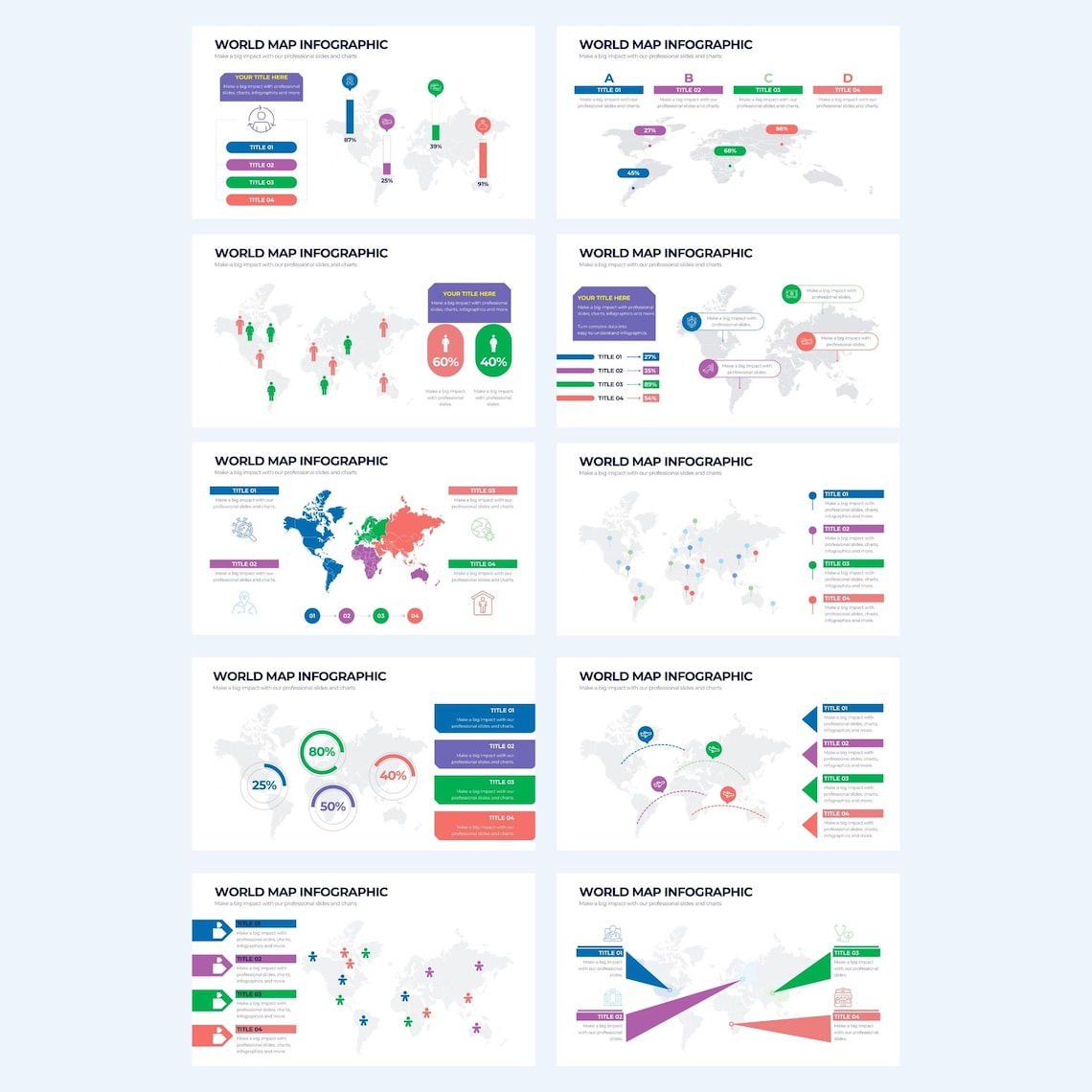 World Map Powerpoint Templates | Editable Presentation (20 Slides) - Etsy