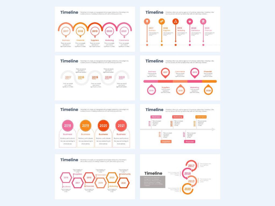 Timeline Google Slides Templates | Fully Editable Charts - Etsy