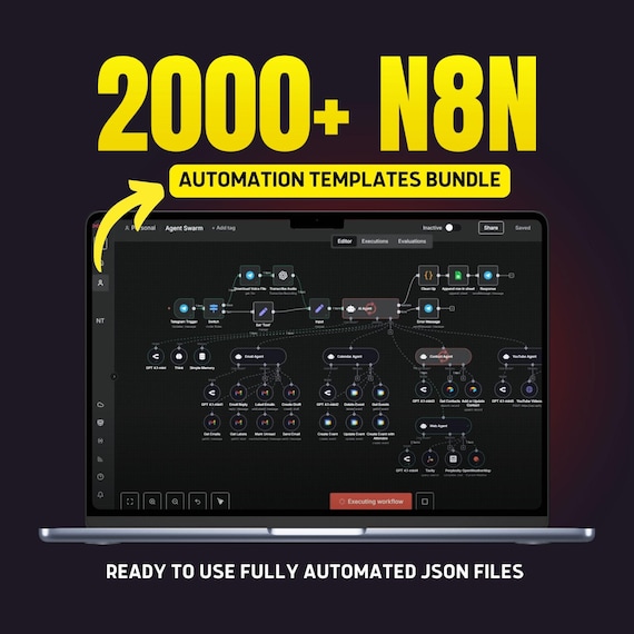 2000+ N8N Automation Templates Bundle | AI Automation, Workflow JSON Files, Business & Marketing Automations |