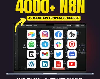 Más de 4000 plantillas de automatización N8N/Agente de IA, CRM, Redes sociales (JSON)