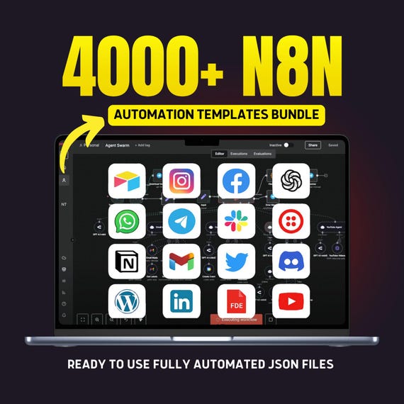 4000+ N8N Automation Templates | AI Agent, CRM, Social Media (JSON)