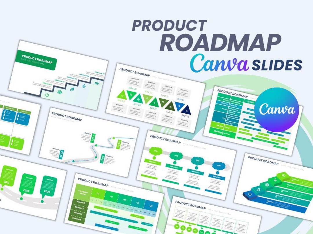 Product Roadmap Chart Canva Templates | Editable Presentation Slides - Etsy