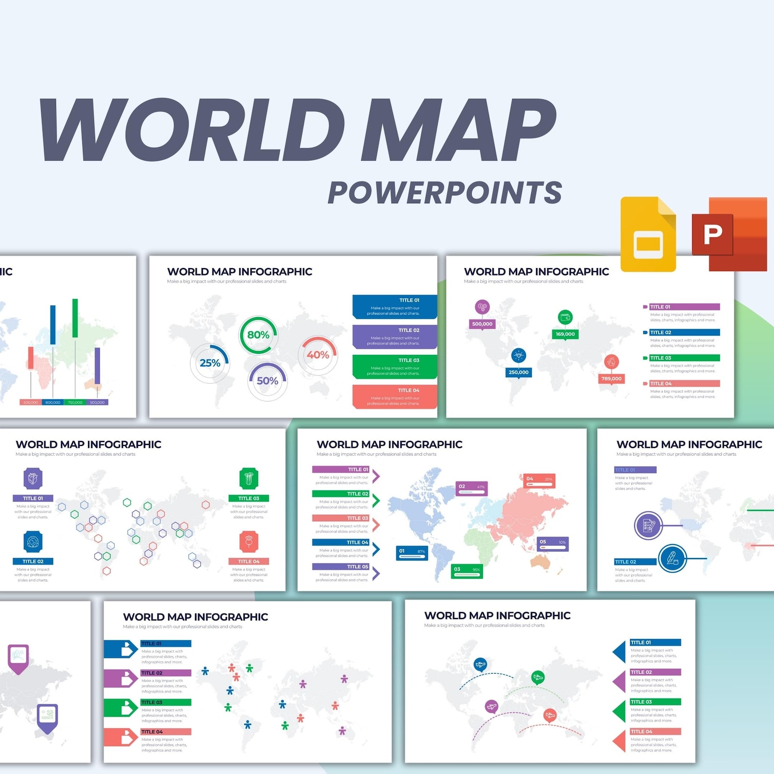 World Map Powerpoint Templates | Editable Presentation (20 Slides) - Etsy
