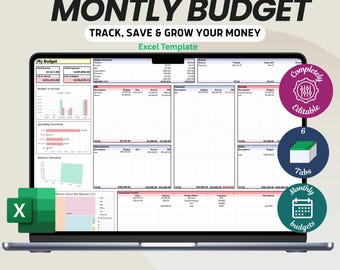 Monthly Budget Excel Template | Personal Finance Tracker (Digital Download)