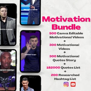 Canva Editable Motivational Videos Instagram Reels, Shorts Reels, Tiktok Motivation, YouTube, IG ,Viral Video Success Business Inspiration