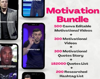 Canva Editable Motivational Videos Bundle for Instagram, TikTok, YouTube