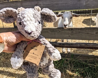 Goat snuggler | Crochet goat lovey | Baby shower gift | First birthday gift | Easter basket gift | Farm animal collection