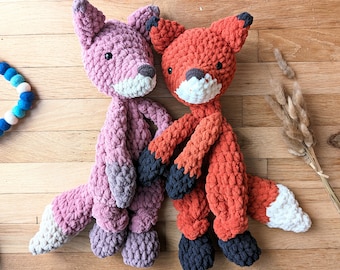 Fox snuggler | Crochet fox lovey | Baby shower gift | First birthday gift | Easter basket gift | Woodland collection