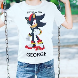 Birthday Boy Customizable Shirt, Shadow Hedgehog Tshirt, Sonic Tees, Sonic Characters, Unisex Shirt