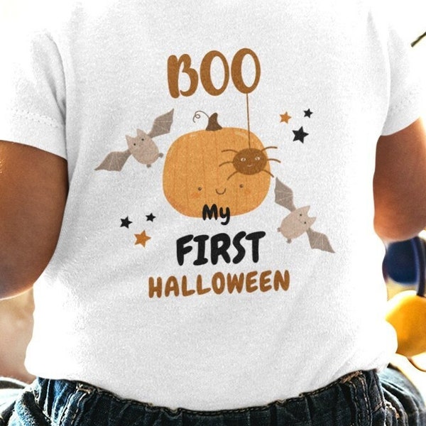 Boo My First Halloween Baby Outfit, Pumpkin Cute Halloween Party Costume Baby Shirt, 1st Halloween Boy Girl Outfit, Baby Halloween Shirt