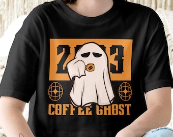 Ghost Coffee 2023 t-shirt, Cute Boo Ghost t-shirt, Ghost Coffee Shirt, Halloween Coffee Lovers, Ghost Drinking Coffee, Spooky Season T-shirt