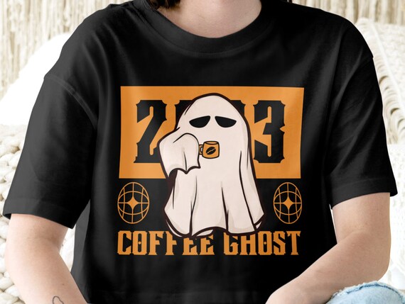 Ghost Coffee 2023 t-shirt, Cute Boo Ghost t-shirt, Ghost Coffee Shirt, Halloween Coffee Lovers, Ghost Drinking Coffee, Spooky Season T-shirt