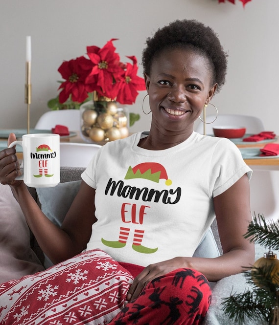 Christmas Family Shirt Elf Shirt for Mom Custom T-shirt for Family Christmas Gift Set Matching Tee for Family Elf Gift Set for Christmas