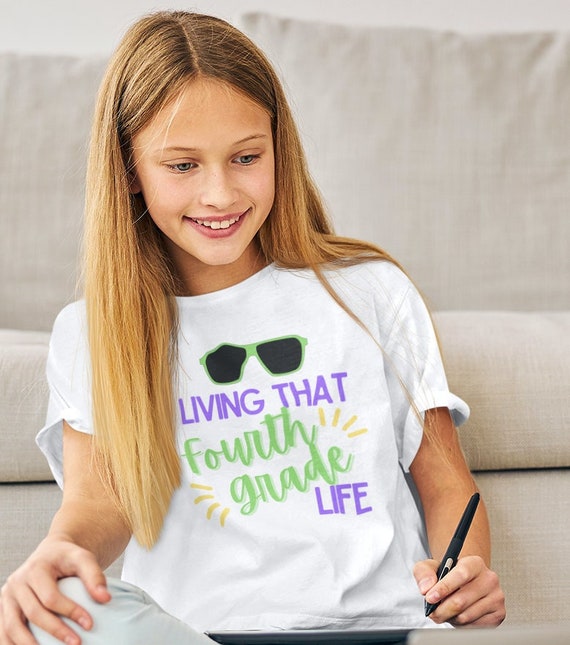Living that fourth grade life shirt, back to school shirt, fifth grade shirt for kids, third grade shirt, second grade shirt, first grade