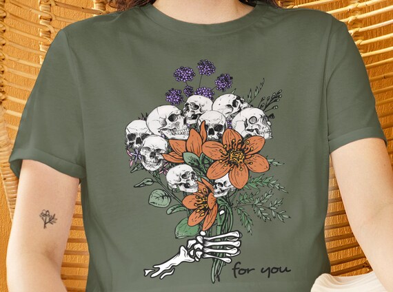 Vintage Skeleton Flowers Shirt, Mental Health Shirt, Floral Skeleton Shirt, Halloween Skeleton Tee, Flower Skeleton Shirt, Groovy Flower Tee