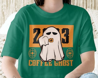 Ghost Coffee 2023 t-shirt, Cute Boo Ghost t-shirt, Ghost Coffee Shirt, Halloween Coffee Lovers, Ghost Drinking Coffee, Spooky Season T-shirt
