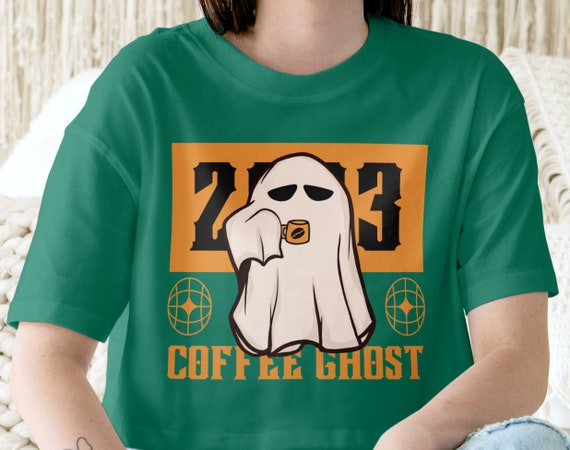 Ghost Coffee 2023 t-shirt, Cute Boo Ghost t-shirt, Ghost Coffee Shirt, Halloween Coffee Lovers, Ghost Drinking Coffee, Spooky Season T-shirt