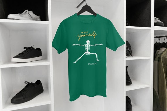 Skeleton Halloween Shirt, Namaste Halloween T-Shirt , Treat yourself Shirt, Fall Spooky Season T shirt, Skeleton Namaste Halloween Shirt
