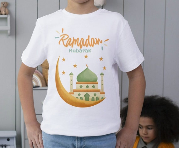 Ramadan Kids Shirt, Ramadan Mubarak T-shirt for kids and youth, Moon and Masjid Ramadan Shirt, Month of Ramadan Tee for Kids, Toddlers Youth