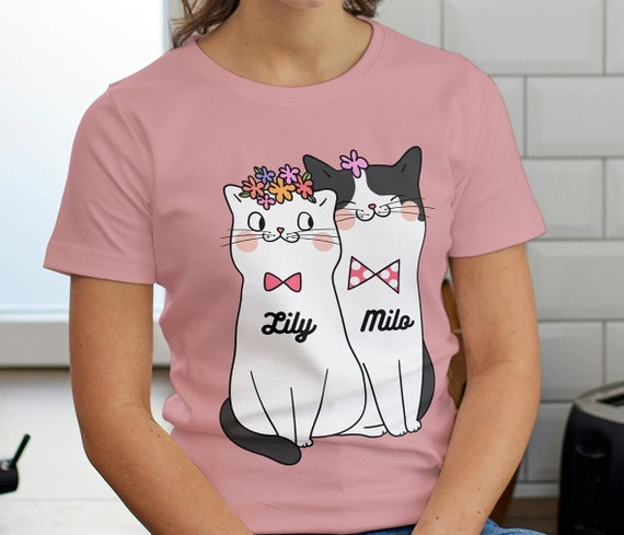 Custom Cat Shirt, Personalized Cat Shirt, Comfort Colors Shirt, Cat Lovers Shirt, Gift for Mom, Gift for Dad, Fathers Day, Mothers Day Gift