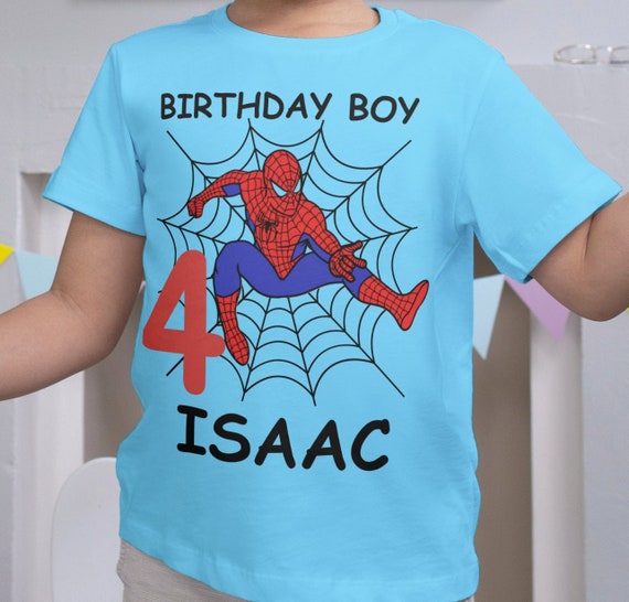 Birthday Boy Spiderman Custom Shirt, Birthday Custom Shirt, Spiderman Kids Shirt, Birthday Shirt for Boys, Personalized Birthday Gift shirt,