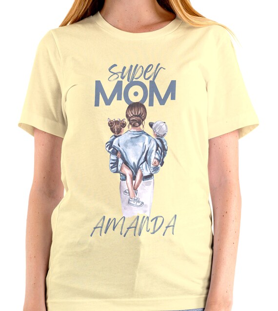 Mom Shirt Personalized Mom T-shirt Mother's Day Gift for Mom Custom Mom Shirt Gift for Her Personalized Super Mom Shirt Custom Mom Tshirt