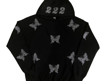 Sudadera con capucha de mariposa