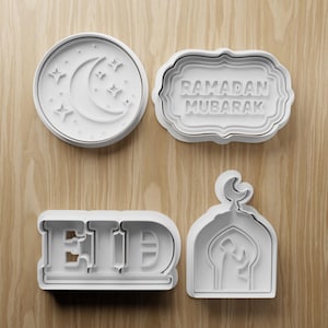 File STL per tagliabiscotti Ramadan Eid / Luna, stelle, moschea, Mubarak (download digitale)