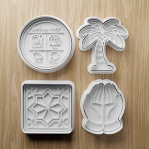 Ramadan Cookie Cutter Stamp STL Bundle | Palm Tree, Islamic Tile, Prayer Hands (Digital Download)