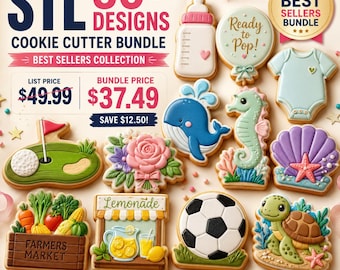 50+ Cookie Cutter STL Designs Bundle, Popular Sellers Collection (Digital Download)