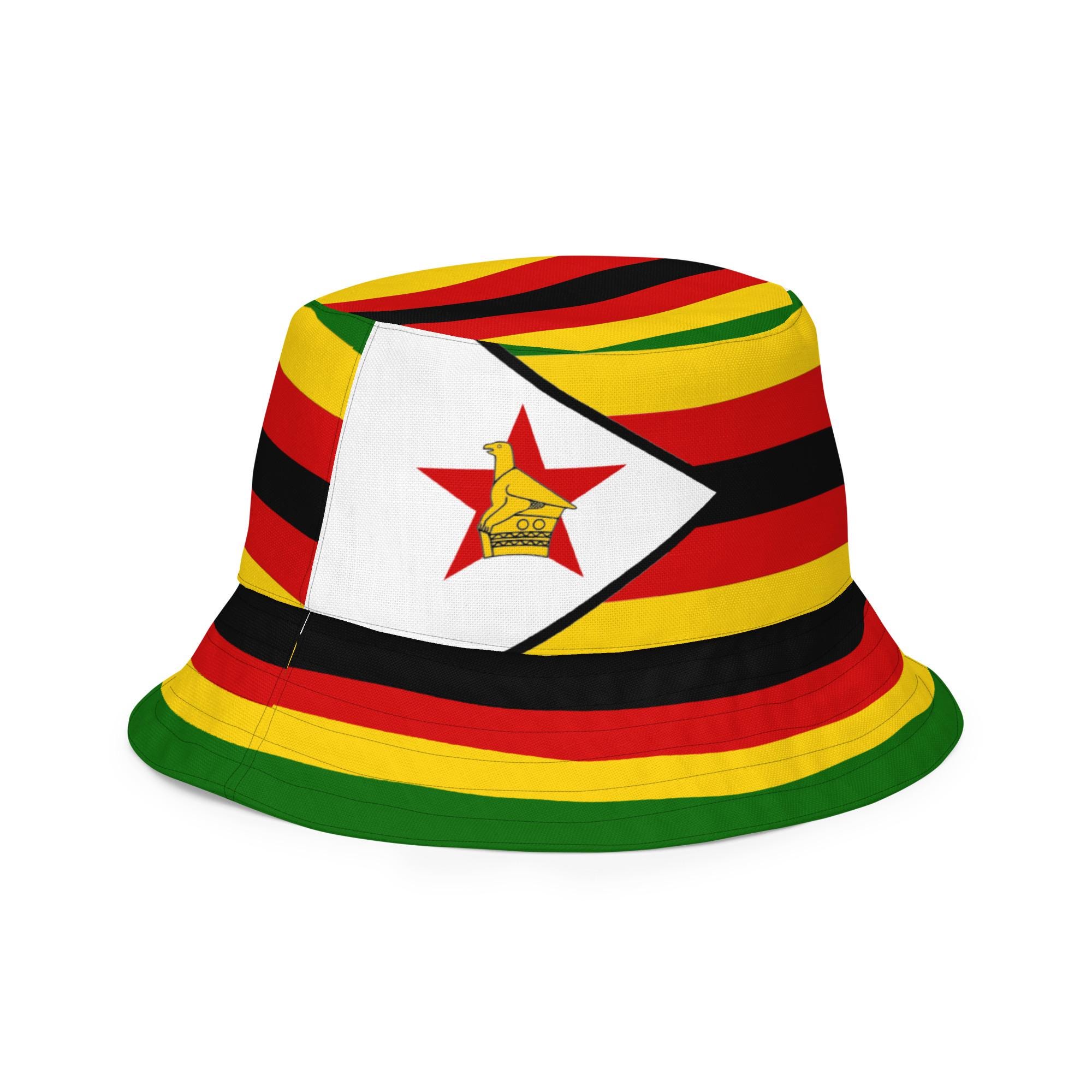 Zim Reeds Hat Zimbabwe Flag Reversible Bucket Hat, Africa Fashion - Etsy
