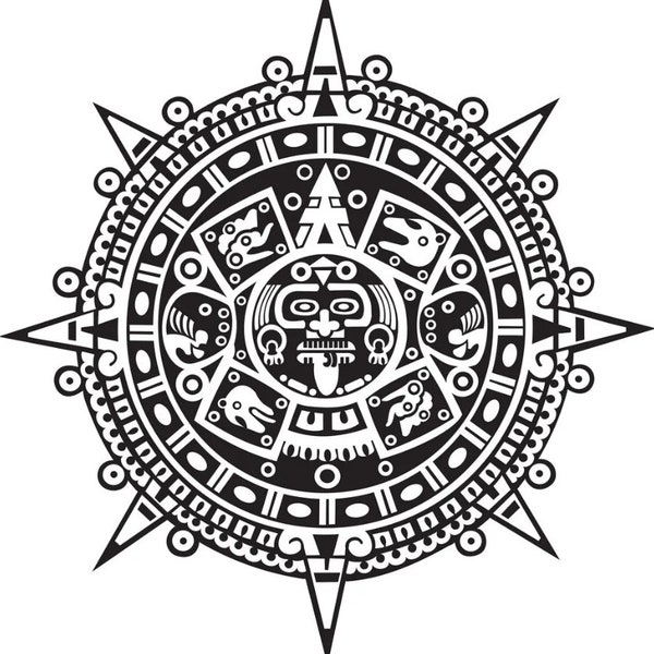 Aztec calendar, simplified aztec calendar