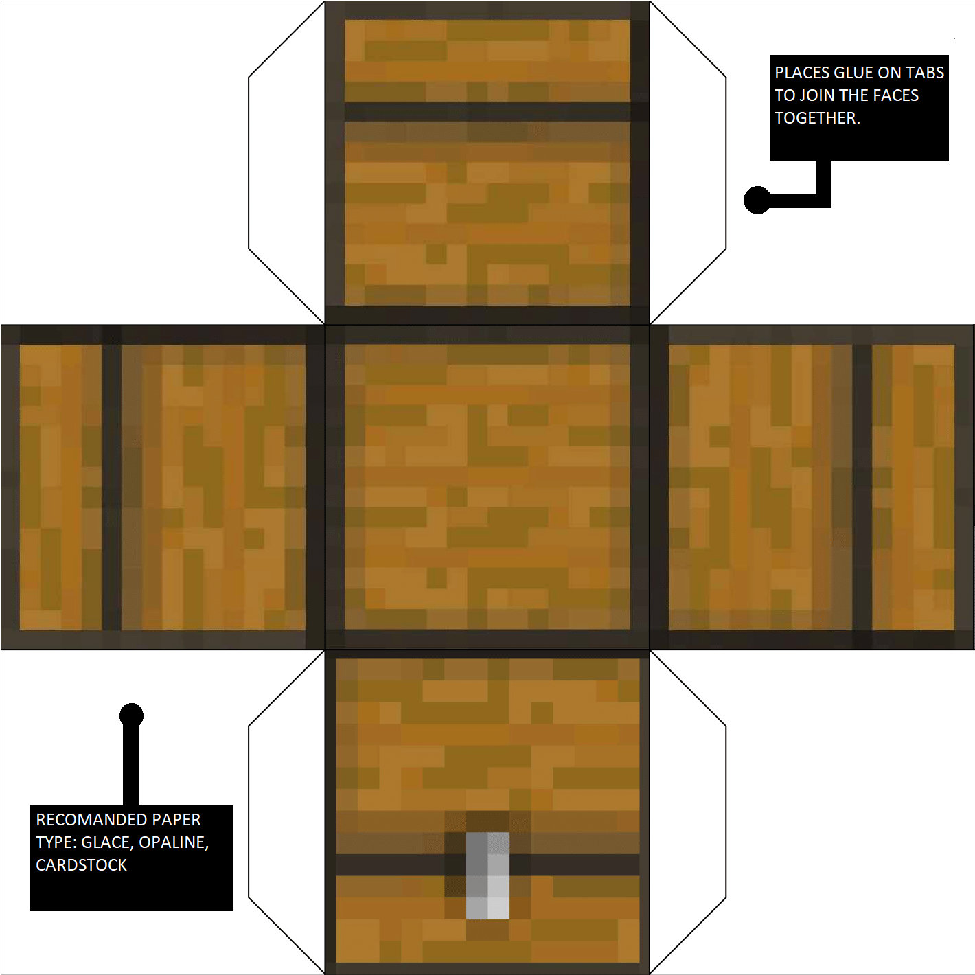 Papercraft Gallery Minecraft Openable Chest Printable Papercraft ...