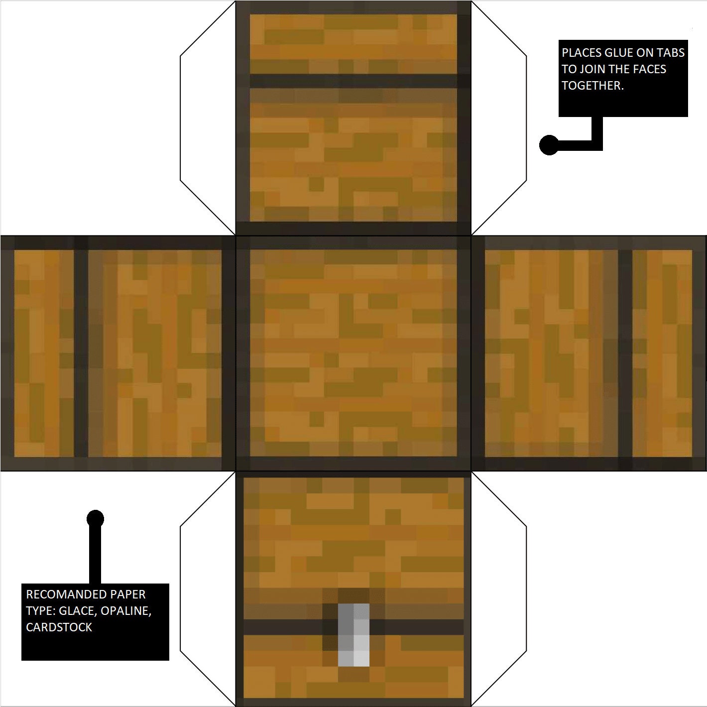Minecraft Chest Papercraft Etsy New Zealand
