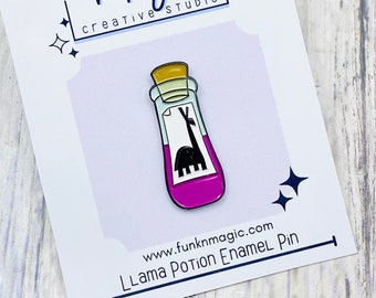 Disney Inspired Llama Potion Enamel Pin | Yzma | Emperors New Groove Enamel Pin | Llama Pin | Disney Accessories