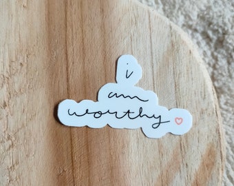 I Am Worthy Sticker 6.0x3.6cm