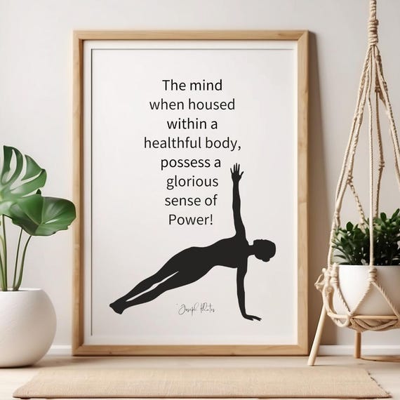 Pilates Poster, Set of 3 Pilates Quotes, Joseph Pilates, Pilates Studio Decor, Pilates Inspiration, Pilates Wall Art, Pilates Gift