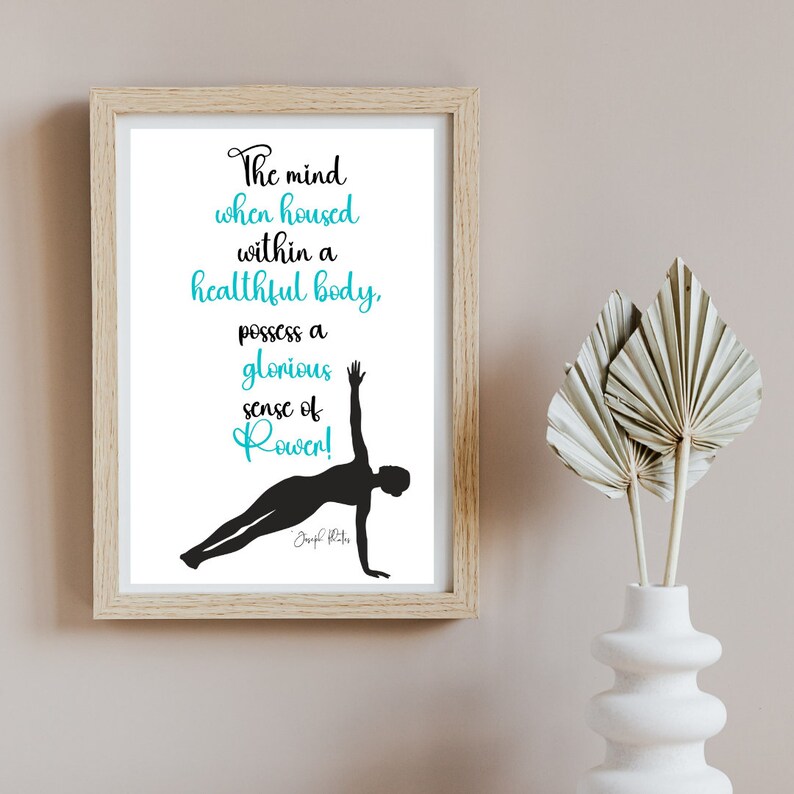 Pilates Wall Art, Joseph Pilates Studio Art, Set of 8 Pilates Quotes, Gift For Mom image 5