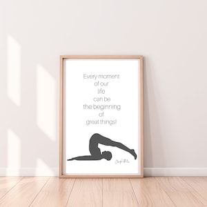 Joseph Pilates Quotes, Pilates Studio Decor, Pilates Instructor Wall Art, Set of 4 Prints, Pilates Lover Gift, New Instructor Gift, Download