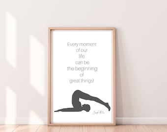 Citations de Joseph Pilates, décoration de studio de Pilates, art mural instructeur Pilates, lot de 4 impressions, cadeau amateur de Pilates, cadeau nouvel instructeur, téléchargement