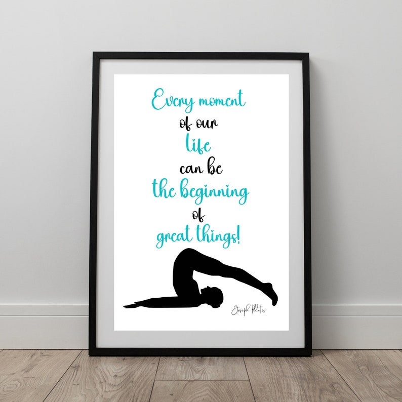 Pilates Wall Art, Joseph Pilates Studio Art, Set of 8 Pilates Quotes, Gift For Mom image 3