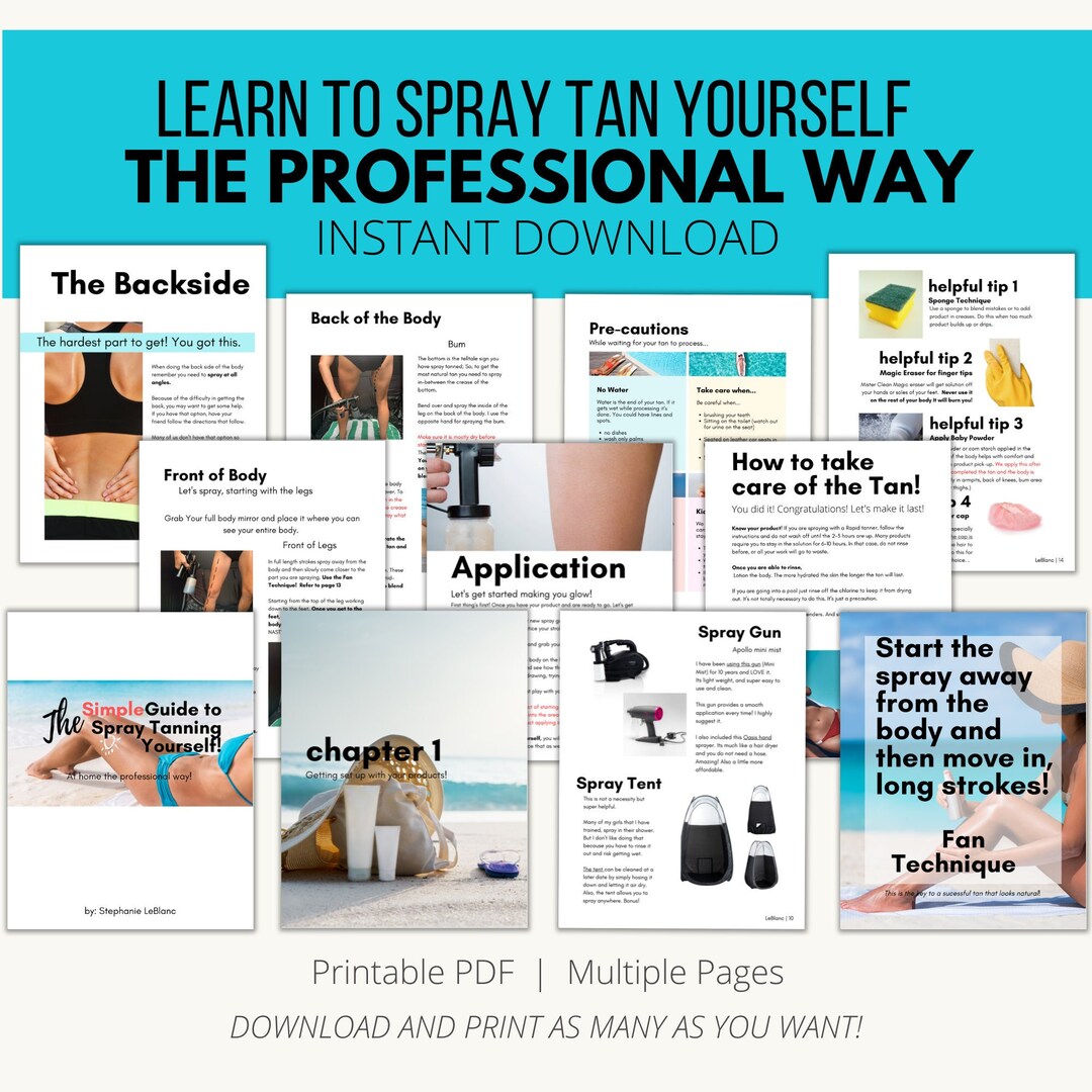 Learn to Spray Tan Yourself Ebook How to Tan Yourself Airbrush Etsy