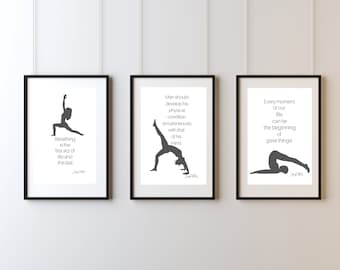 Lot de 4 gravures PILATES à télécharger, idéal pour les studios de Pilates, poster Pilates, art mural Pilates, cadeaux Pilates