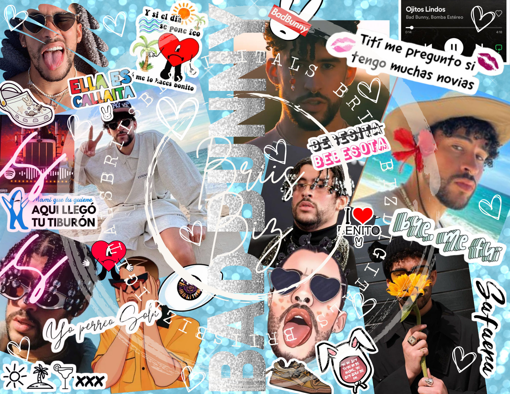 Bad Bunny collage Sublimination PNG Etsy México