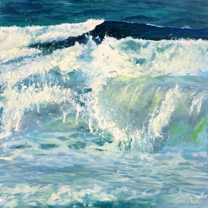 Onda de cartão de felicitações em branco da pintura irlandesa original