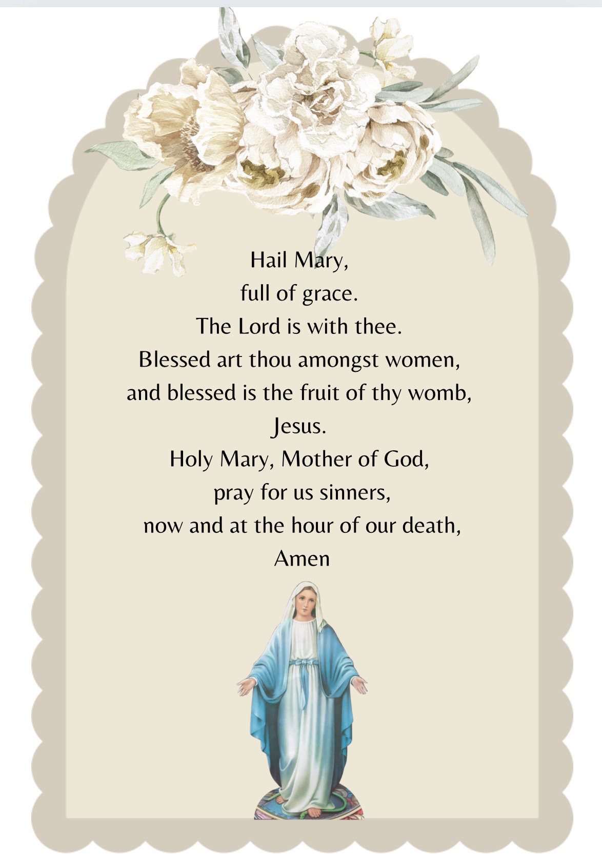 Hail Mary Prayer Card, Hail Mary Full of Grace, Catholic Prayer , Hail Mary, Card , Mothers Day - Etsy hail-mary-prayer-card-hail-mary-full-of-grace-catholic-prayer-hail-mary-card-mothers-day-etsy