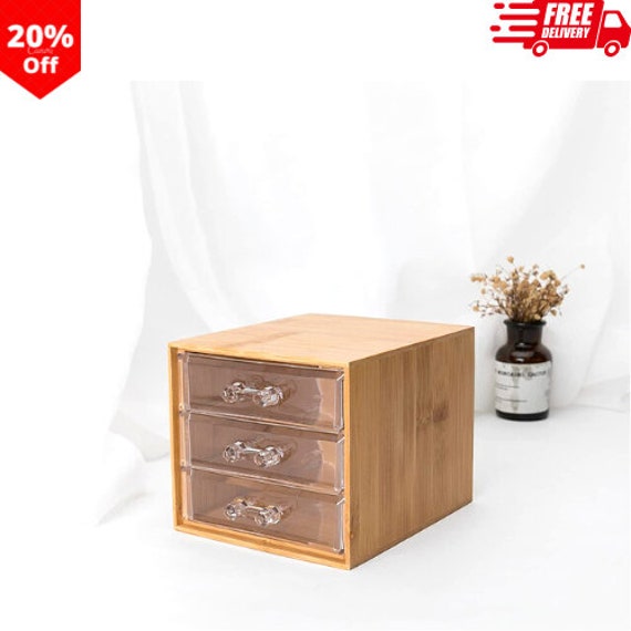 Wood Drawer Countertop Storage Drawer Mini 3drawer Vanity Etsy